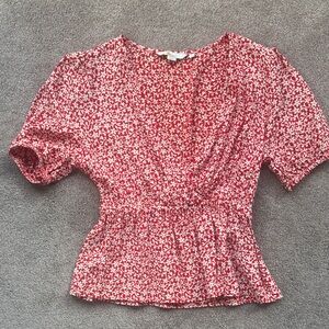 Red Floral Women's Top